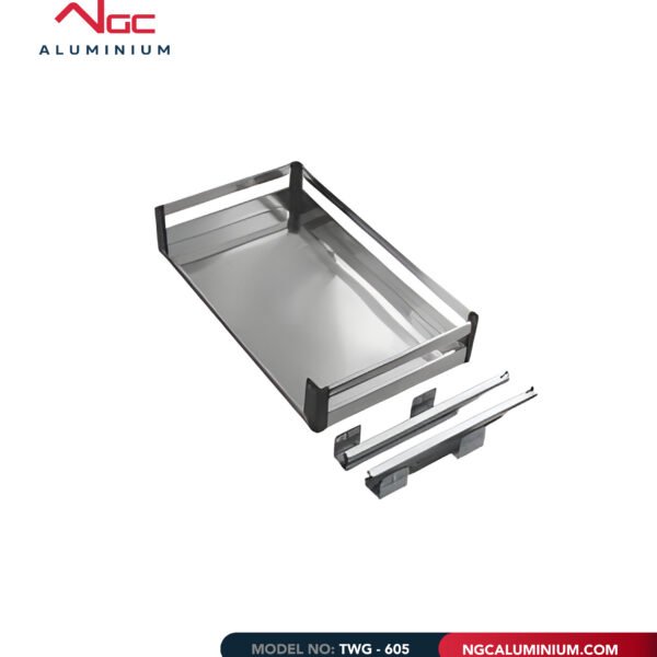 Drawer flat storage stainless steel soft close