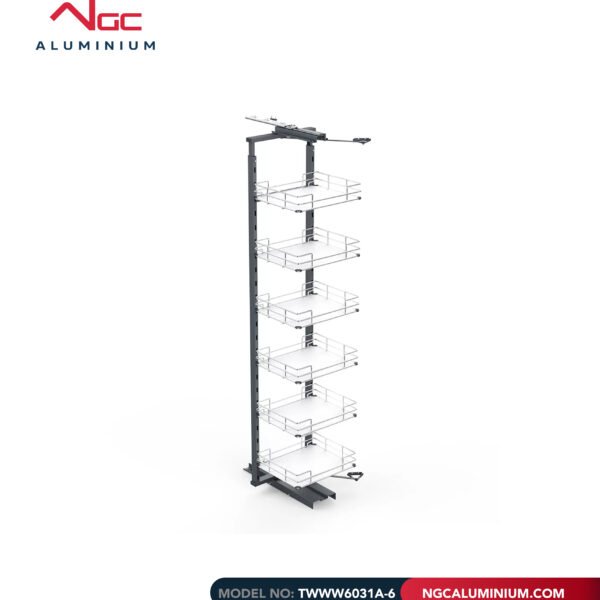 Larder Pull Out Tall Unit-Chromium Plated with 6 layer Basket
