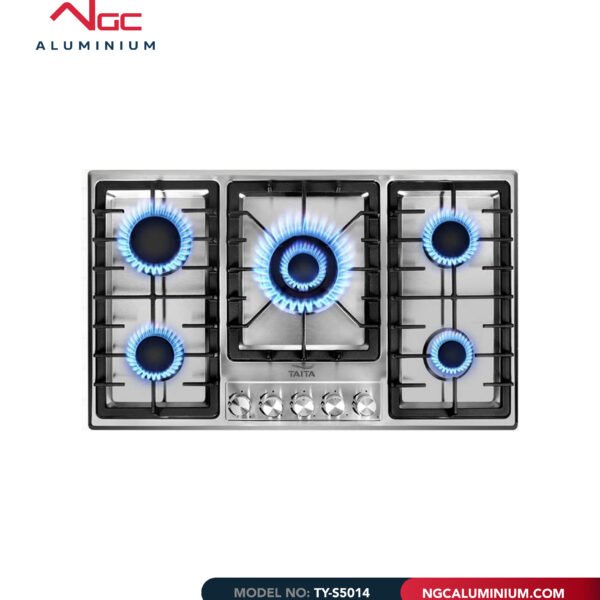 Stainless Steel Five Burner Gas Hob